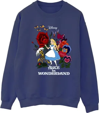 Disney Dames/Dames Alice In Wonderland Bloemen Sweatshirt (Marineblauw)
