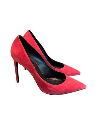 Saint Laurent Red Suede Pointed Toe Pumps Size 40