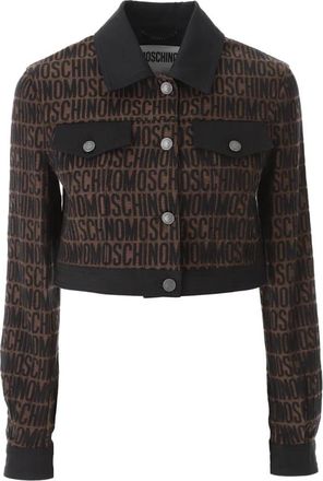 Moschino Logo Jacket - Dames - Spijkerjassen - Bruin - S - Katoen - Jassen