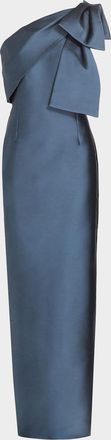 Sachin & Babi Bonnie Satin One-Shoulder Gown
