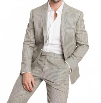 Topman Slim Suit Jacket In Beige