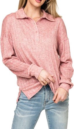 Gibsonlook Rib Polo Henley in Mauve at Nordstrom Rack, Size Xx-Small
