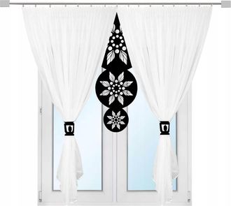 OEM Cortina Moderna Para Terraza, Balc&oacute;n O Sala De Estar, Con Dise&ntilde;o De Mandala Calado, Color Negro, 300 X 250