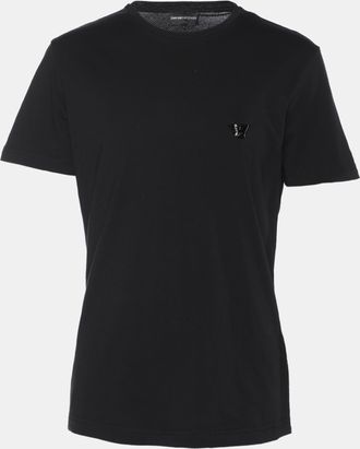 Emporio Armani Black Jersey Logo Crew Neck T-Shirt