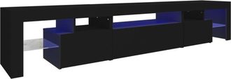 vidaXL Vidaxl - Mueble de tv con luces led Negro 215x36,5x40 cm