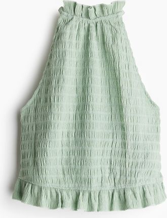 H&M Neckholdertop mit Struktur - Green