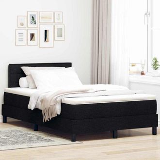 vidaXL Vidaxl - Cama Tipo Box Spring Con Colch&oacute;n Negro 120 X 190 Cm Tela