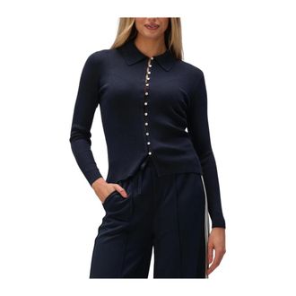Copenhagen Muse Truien & Vesten, Dames, Blauw, S, Linnen, Dames Truien vesten Cmconnie-cardigan