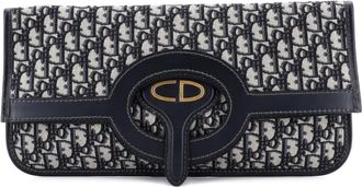 Dior Fold Over Oblique Canvas clutch bag - Blu