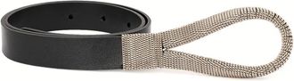Orciani Nappa Chain Leather Belt - female - Orciani - Belts - Black - 85 CM - Accessories