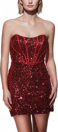 Alyce Paris Short Fitted Mini Dress In Red