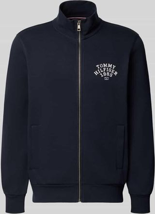 Tommy Hilfiger Regular Fit Sweatjacke aus Baumwoll-Mix in Marine, Größe XXL