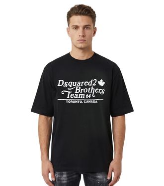 Dsquared2 Black Graphic Crew Neck T-Shirt