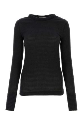 Jil Sander Black Stretch Polyester Blend Sweater