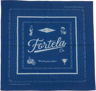 Fortela Printed Logo Cotton Bandana in Indaco at Nordstrom