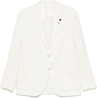 Lardini Blazer con trama basket - Bianco