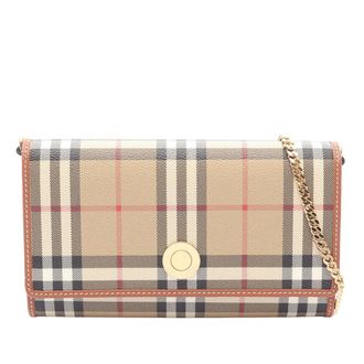 Burberry Pre-owned Burberry House Check Coated Canvas Wallet On Chain Ladies X4NUUH1MQME8I5WM