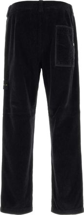 Stone Island Mens Black Corduroy Pant Exterior: Cotton Pantaloni Trousers