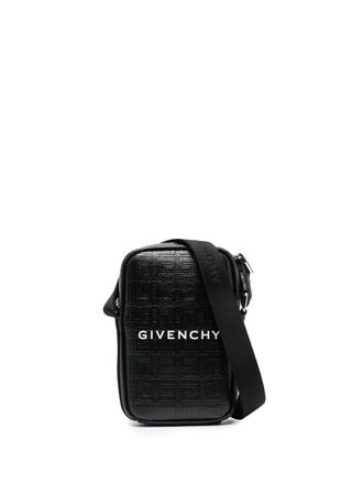 Givenchy Messengertas met logo-reli&euml;f - Zwart