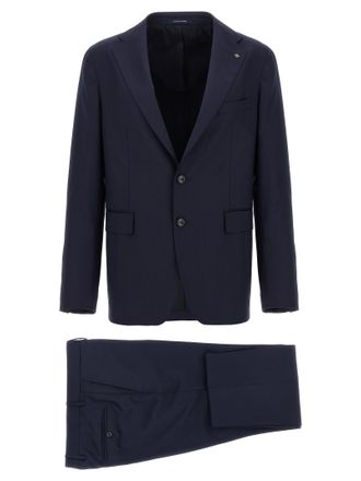 Tagliatore Blue Virgin Wool Two-Piece Mens Suit