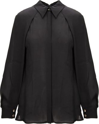 Elisabetta Franchi Cape Sleeve Shirt - Dames - Overhemden - Zwart - M - Overhemden