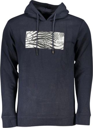 Cavalli Blauw Hoodie - Gezellig & Stijlvol - Heren - Hoodies - Blauw - 2XL - Katoen - Hoodies & sweatvesten