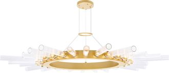 CWI Lighting Collar 28 Light Chandelier With Satin Gold Finish