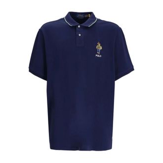 Polo Ralph Lauren Tops, Heren, Blauw, 2Xl, Katoen, Blauw Kortemouw Casual Polo Shirt