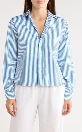 Frank & Eileen Cotton Button-Up Shirt in Classic Blue White Stripe at Nordstrom Rack, Size Xx-Small
