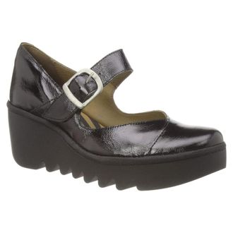 FLY London BAXE428FLY Luxor Leather Womens Hook and Loop Shoes - Black - Size:UK 6