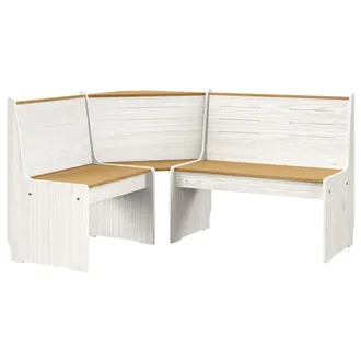 vidaXL Vidaxl - Panca Angolare Reine 151 Cm In Legno Di Pino Ambra E Bianco