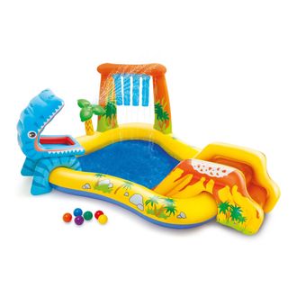 Intex Gioco Gonfiabile Intex Piscina Con Cascata Canestr Dinosauro Scivolo Bimbo Bimba