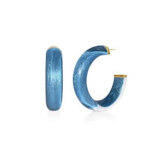 Gold & Honey Womens Small Illusion Lucite Hoop Earrings In Santorini