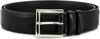 Orciani Klassieke Zwarte Leren Riem - Heren - Riemen - Zwart - 95 CM - Accessoires