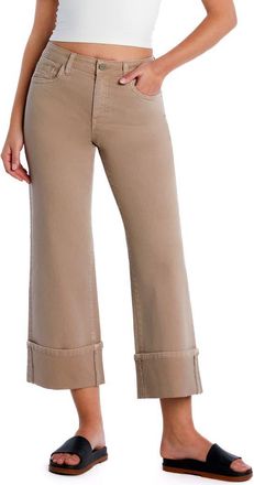 HINT OF BLU Clever Cuffed High Waist Wide Leg Jeans in Fungi at Nordstrom, Size 32