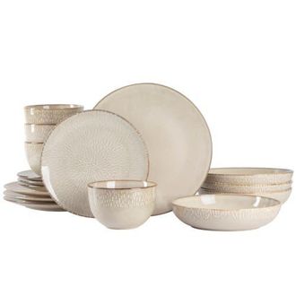 Gibson Home Matisse 16-Piece Dinnerware Set in Taupe at Nordstrom