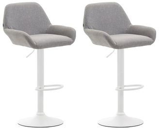 Clp Clp - Set De 2 Taburetes Braga En Tela Gris Blanco