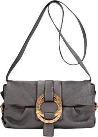Bulgari Pre-owned Cross Body Bags, female, Gray, Size: ONE SIZE Pre-owned Vintage Shoulder Bag