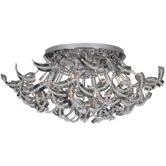 Netlighting Volupta Glass & Crystal Ceiling Light Chrome in Silver