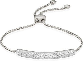 Monica Vinader Esencia Diamond Bar Bracelet, Sterling Silver
