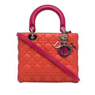 Dior Medium Bicolor Lambskin Cannage Lady Dior