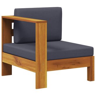 vidaXL Vidaxl - Sof&aacute; Central Con 1 Reposabrazos Madera Acacia Gris Oscuro