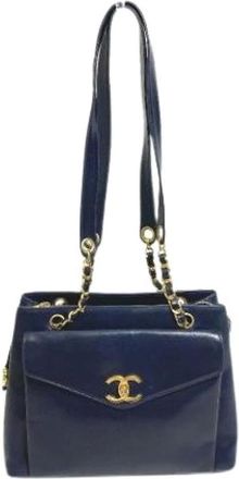Chanel Pre-owned Shoulder Bags, female, Blue, Size: ONE SIZE Pre-owned Vintage Shoulder Bag