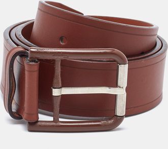 Ferragamo Brown Leather Buckle Belt