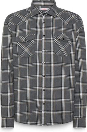 Sun 68 S44112 Shirt - Heren - Casual Overhemden - Grijs - 2XL - Katoen - Overhemden