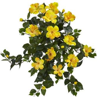 Nearly Natural 24-in Hibiscus Hanging Artificial Plant in Yellow at Nordstrom