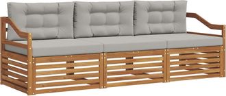 vidaXL Conjunto De Sof&aacute;s De Exterior 3 Uds. Natural Y Gris Claro Vidaxl