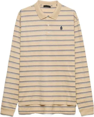 Prada Striped Cotton Piqu&eacute; Polo Shirt