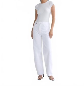 A Gold E Ren 32 High Rise Wide Leg Jeans In Marshmallow