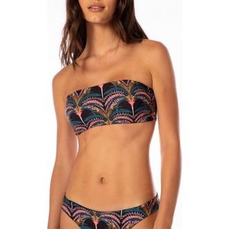 Maaji Palm Grove Bryn Reversible Bikini Top in Black at Nordstrom, Size Small